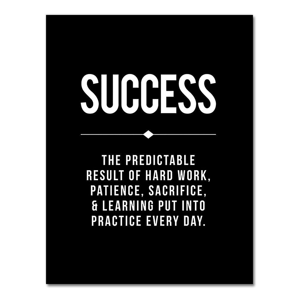 Success & Discipline – Unframed Motivational Print
