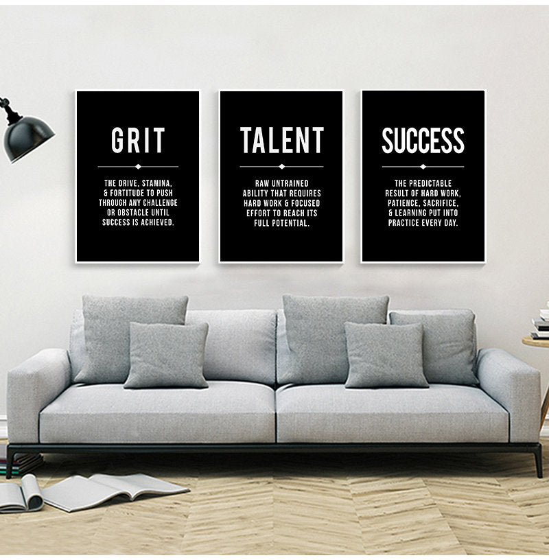 Success & Discipline – Unframed Motivational Print