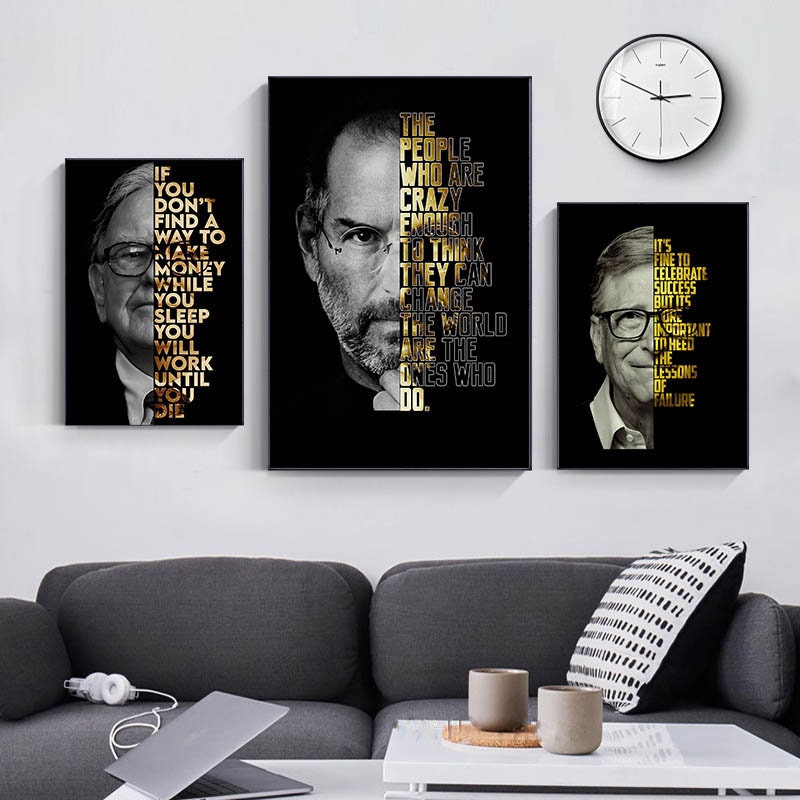 Motivational Quote Poster – Gates, Buffett, Jobs