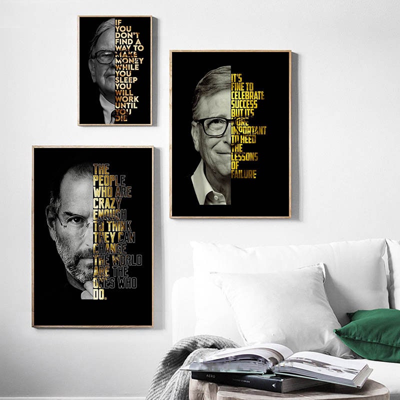 Motivational Quote Poster – Gates, Buffett, Jobs