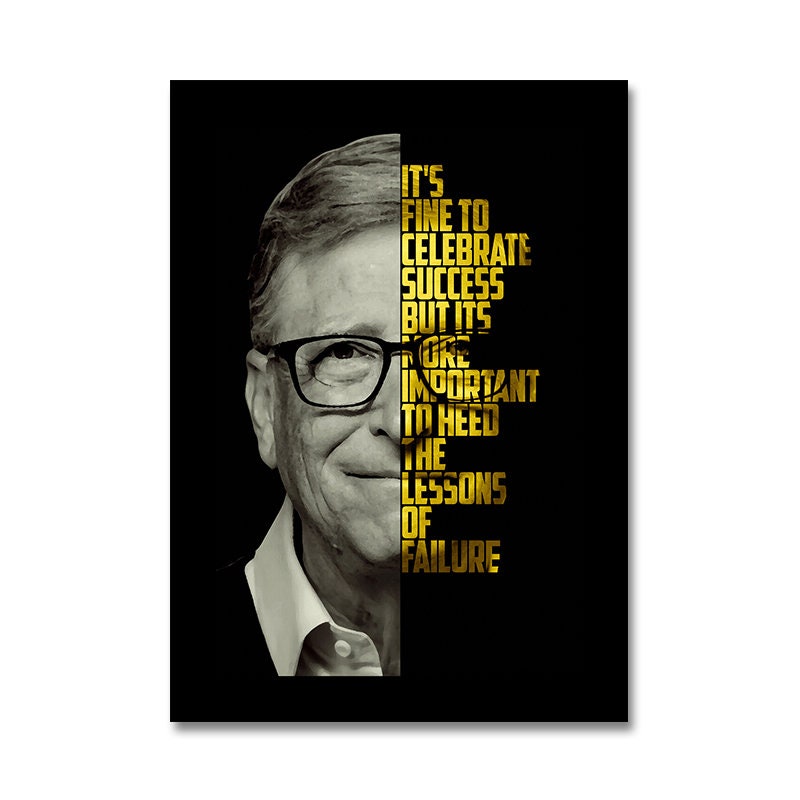 Motivational Quote Poster – Gates, Buffett, Jobs
